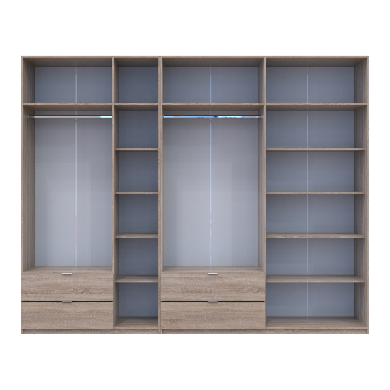 Розпашна Шафа для одягу Doros Лукас Дуб сонома 3+4 ДСП 300х50х240 (42005131) 5