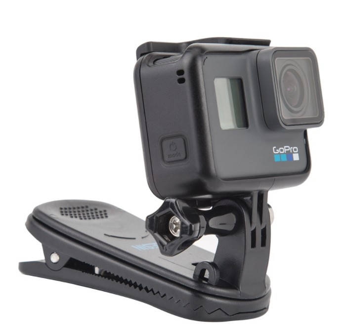 

Крепление прищепка на рюкзак,кепку Telesin для экшн камер GoPro, Xiaomi, Sjcam, Черный