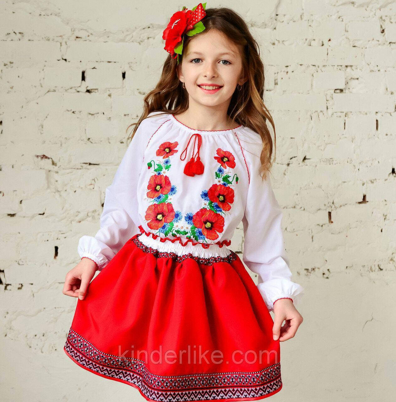 

Юбочка украинская (красная) 8-9 років