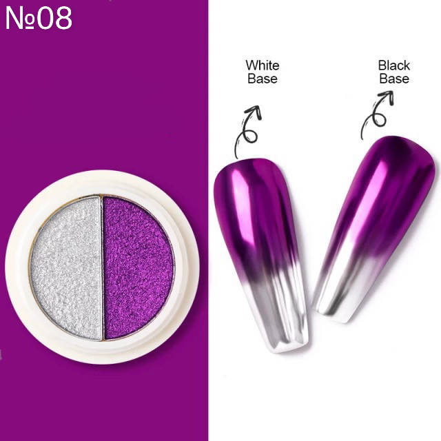 

Зеркальная двойная втирка Solid Magic Mirror для ногтей 2 в 1 Фиолетовый №08