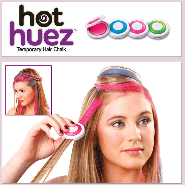 

Цветная пудра( мелки) для волос цветные Hot Huez