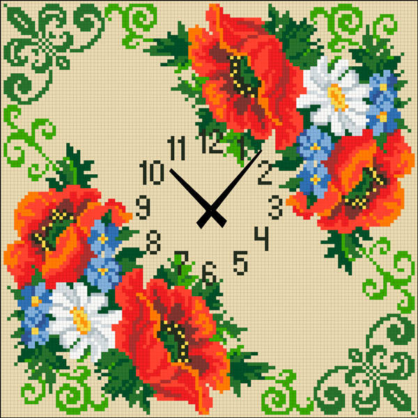 

АГ-004. Алмазная мозаика Часы Маки. 30х30см