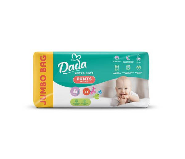 

Трусики-подгузники 4 (9–15кг) 64шт Maxi Dada Extra Soft (Дада)