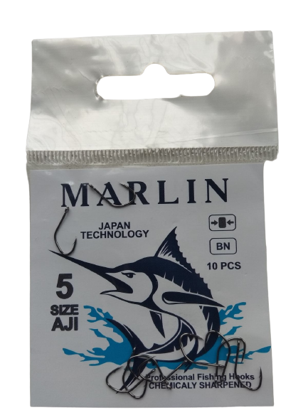 

Крючки рыболовные MARLIN AJI №5 набор 10шт.