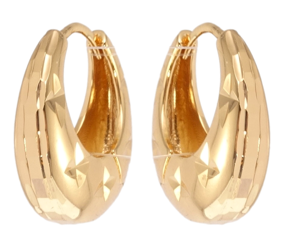 

Серьги Xuping Позолота 18K колечки "Орнамент насечками"