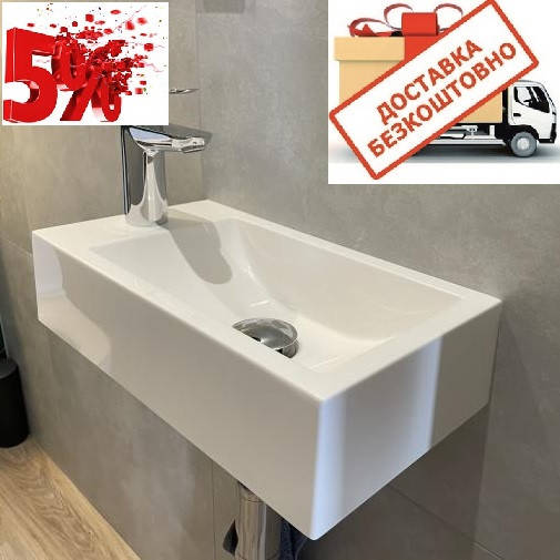 

Маленький умывальник 40x22 правый Miraggio Faro R, Белый