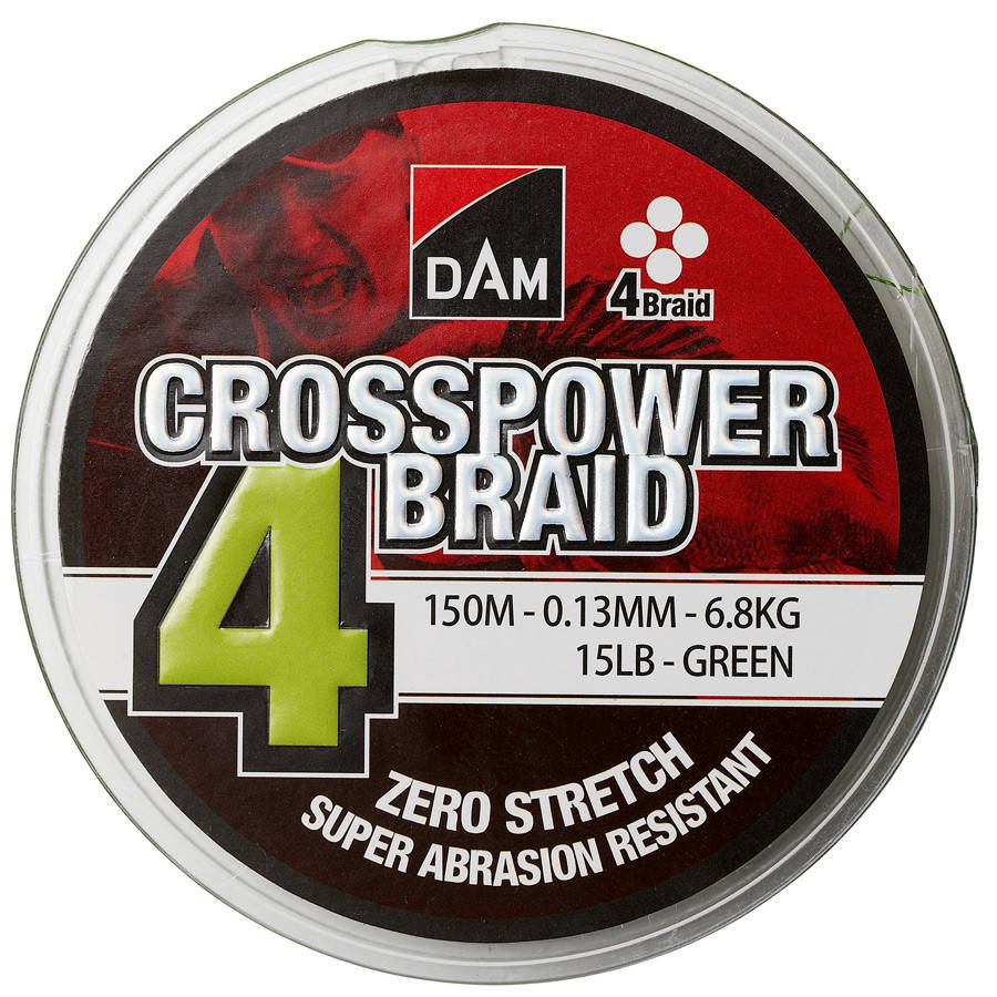 

Шнур DAM Crosspower 4-Braid 150м 0.20мм 9.9кг (зеленый), Зелёный