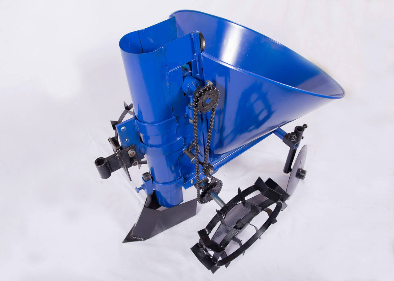 

Картофелесажалка для мотоблока на 20л бункер, цепная