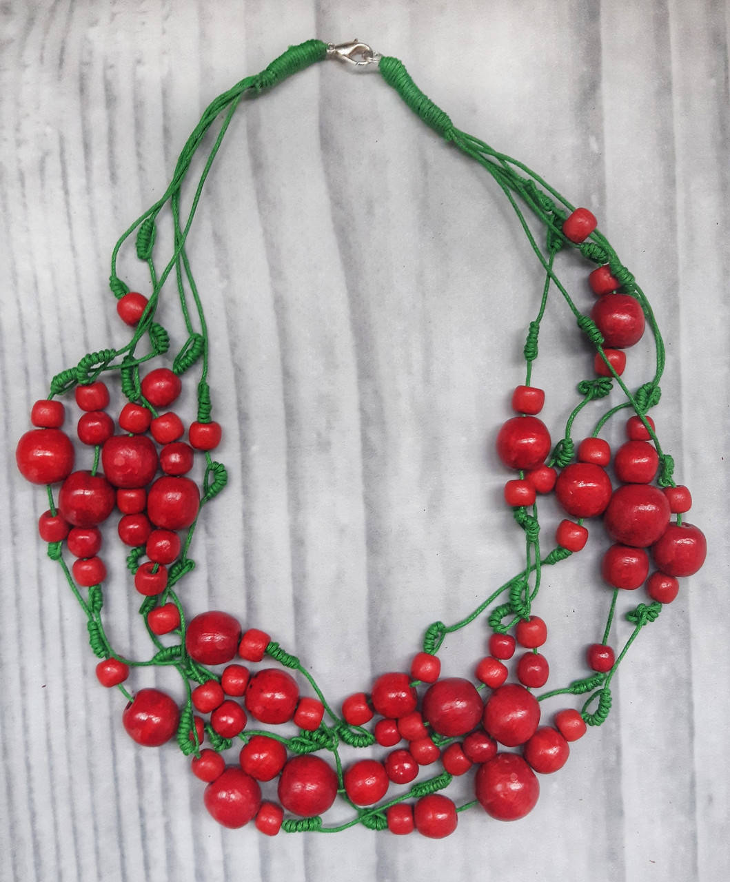 

Намисто Стиль червоно-зелене