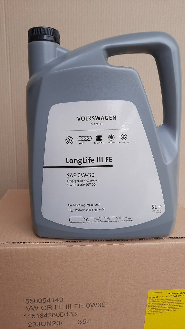 

Масло моторное оригинальное VAG VW Audi Skoda Longlife III FE 0W-30