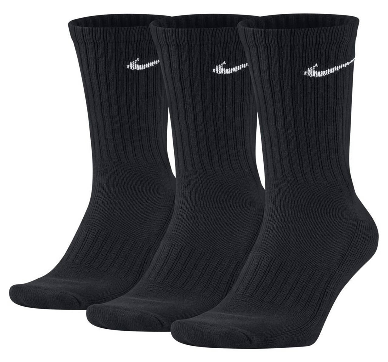 

Носки спортивные Nike Value Cotton Crew 3 пары черные (SX4508-001), Черный
