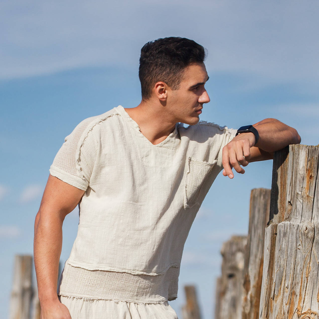 

Классная удобная модная мужская турецкая рубашка кремового цвета, Кремовый