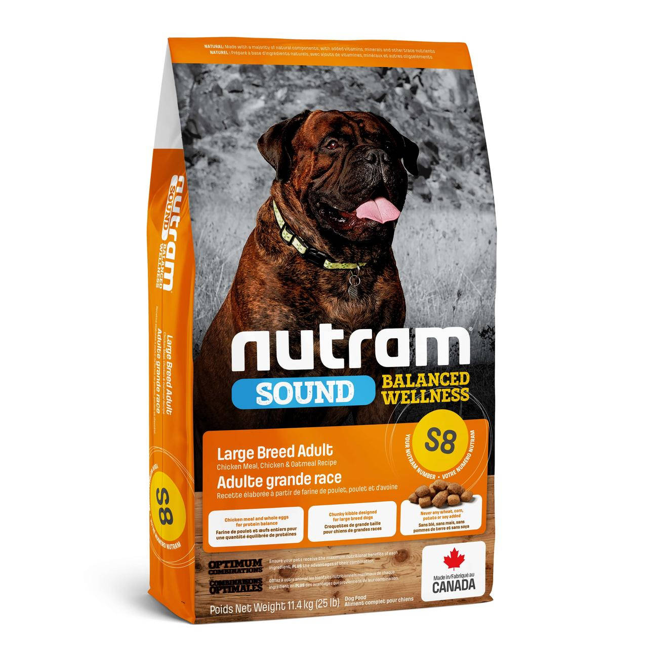 

S8 Nutram Sound 11,4кг корм для собак крупных пород