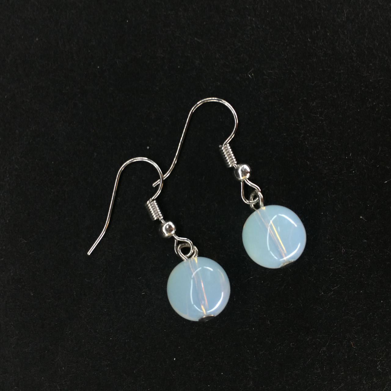 

Серьги с Лунным камнем гладкий шарик