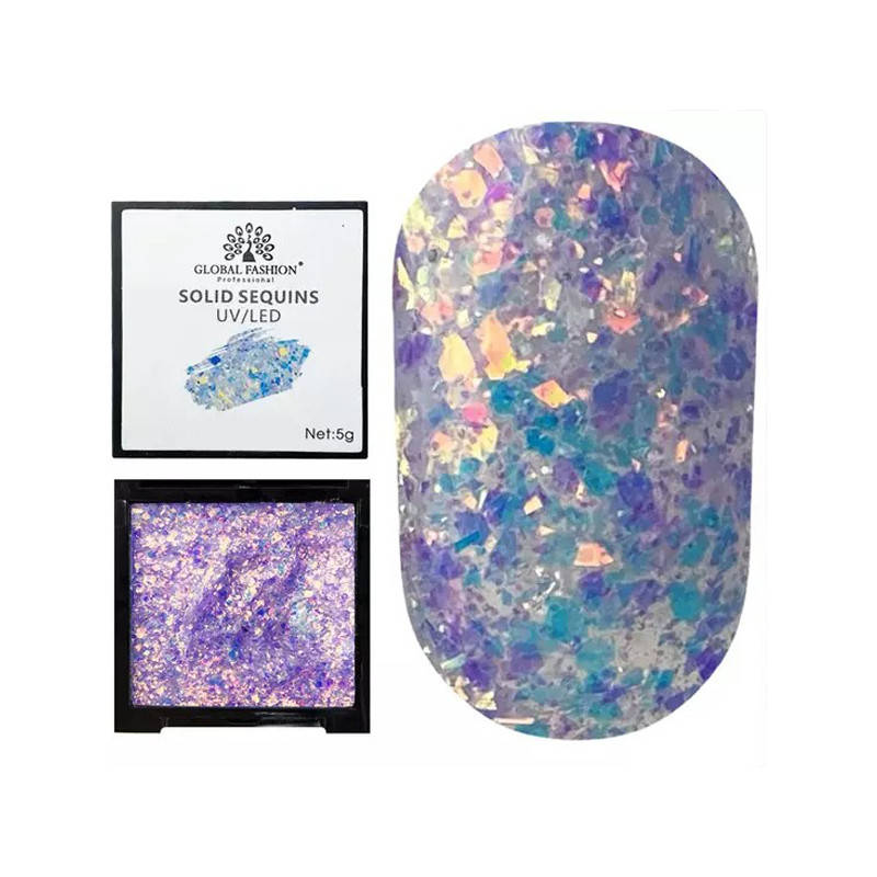 

Global Fashion Solid Sequins Color Gel № 01 - декоративный гель для дизайна, 5 г