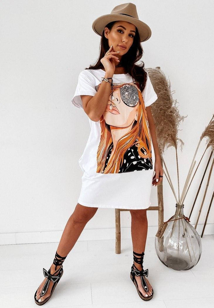 

Платье футболка с рисунком OS2003