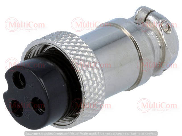 

01-06-044. Гнездо MIC 323 под кабель, 3pin, диам.-16мм