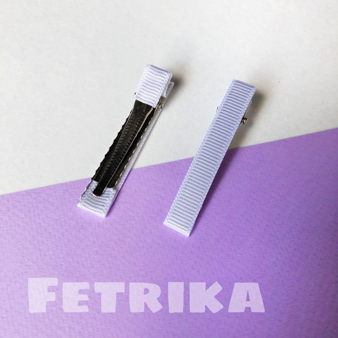 

Заколка-уточка с репсовой лентой, белая, 57 мм, Белый