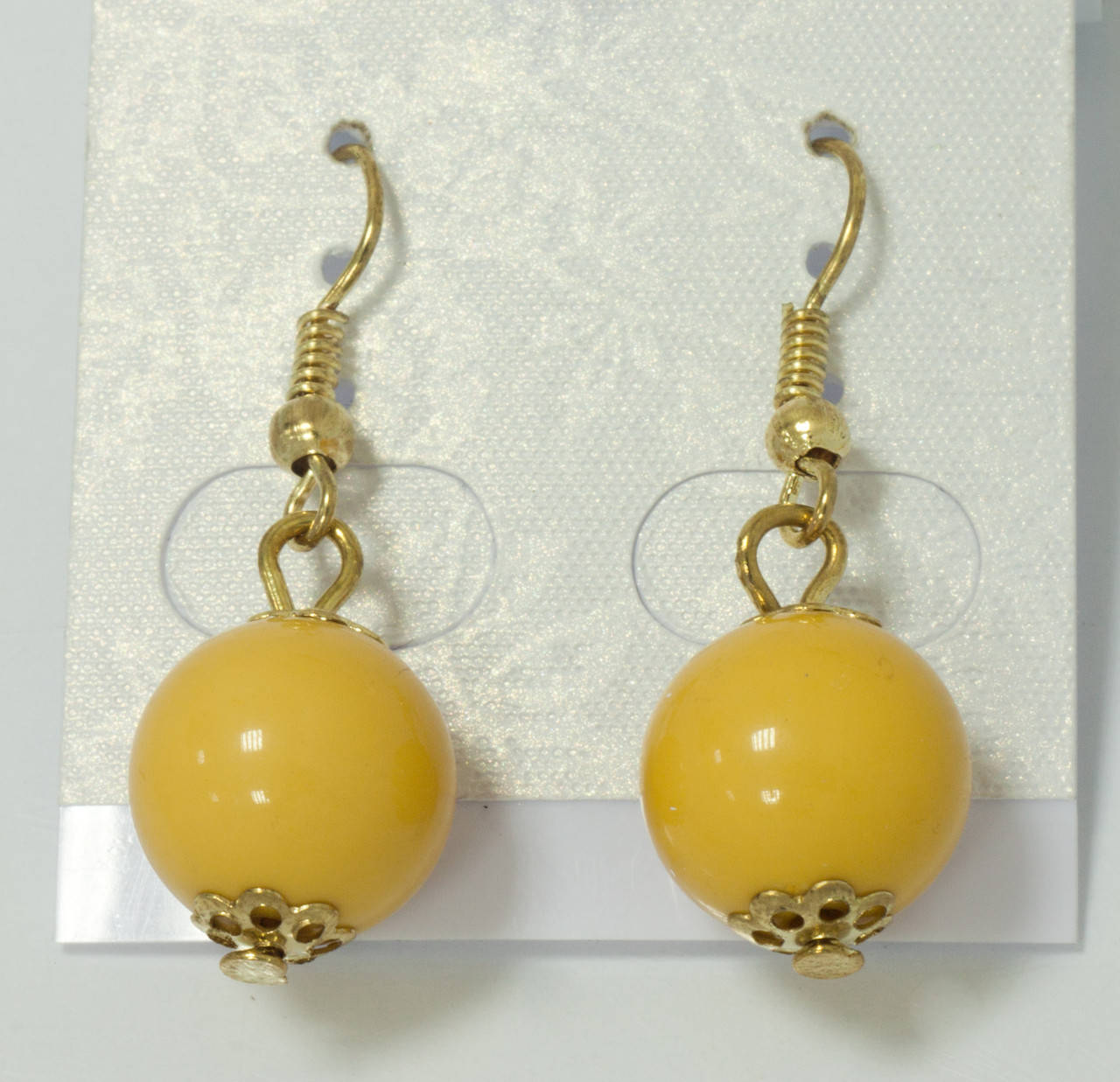 

Серьги-шарики желтые