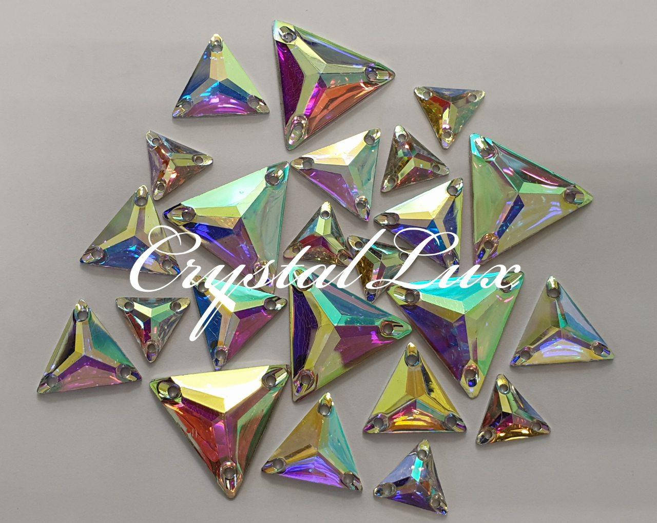 

Стразы пришивные Треугольники 22мм. Акрил Crystal AB