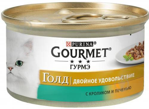

Консерви Purina Gourmet Gold Подвійне задоволення кролик і печінку 85 г