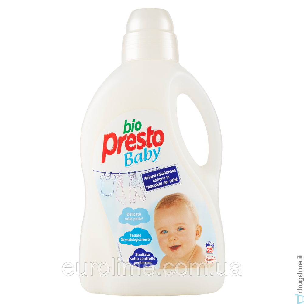 

Жидкое средство для стирки детский BIO PRESTO 25 стирок Италия