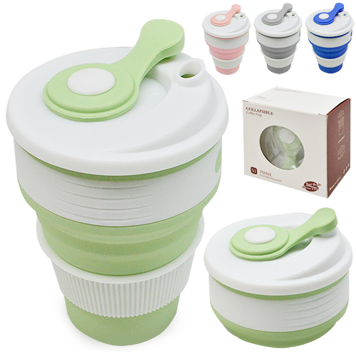 

Стакан-трансформер силикон складной 350мл Stenson R30043 199683, Разные цвета