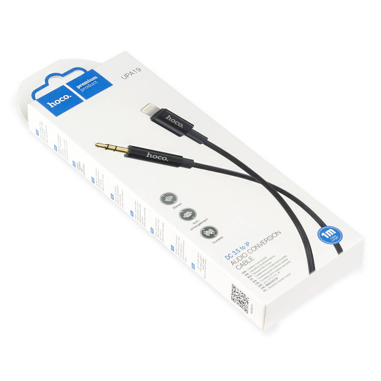 

Кабель HOCO UPA19 Lightning - Mini-Jack 1м чёрный, Черный