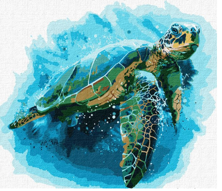 

Набір для розпису по номерах. "Блакитна черепаха" 50х50см