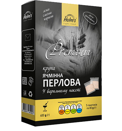 

Крупа перловая ТМ «Holm’s» — варочный пакет в картонной упаковке 400 г