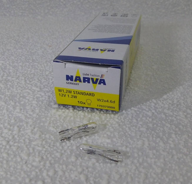 

Лампа подсветки приборной панели, кнопок W1,2W W2x4.6d Narva
