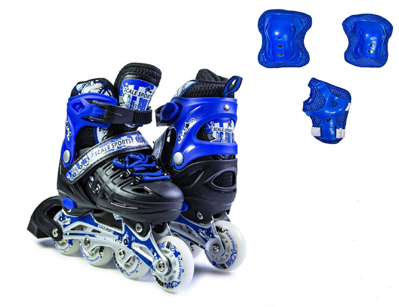 

Ролики с защитой Scale Sports Синие, размеры 29-33, 34-38, 38-41, Синий