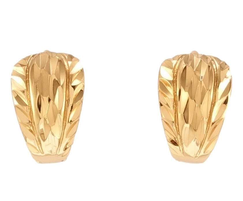

Серьги Xuping Позолота 18K колечки "Декоративный орнамент насечками"
