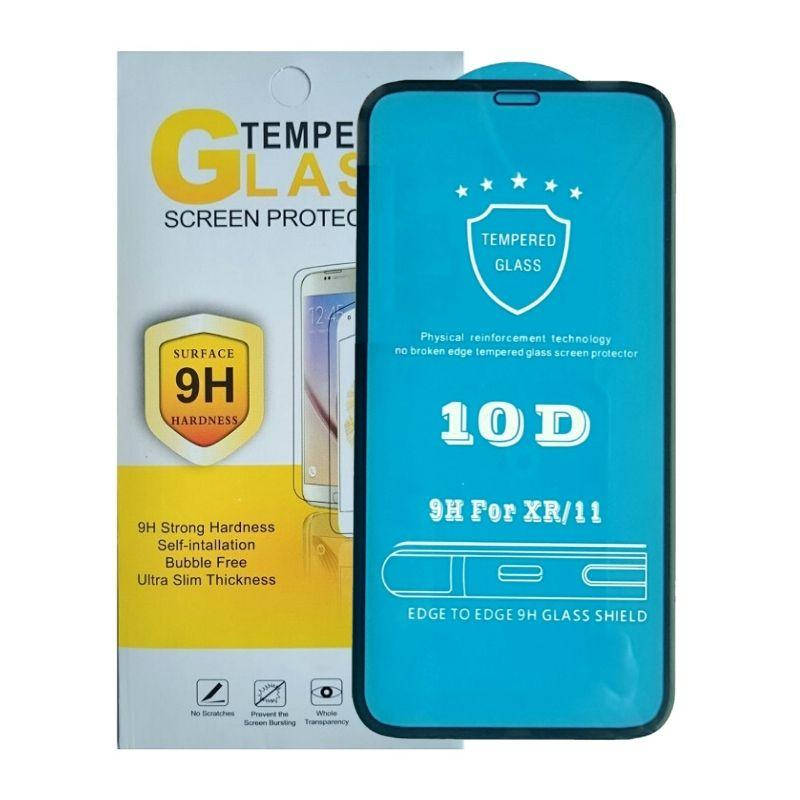

Защитное стекло iPhone 11 черное 10D, Черный