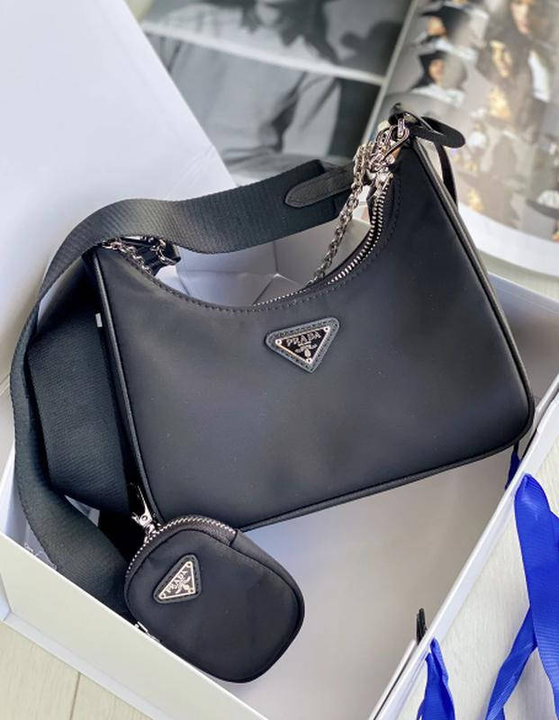 

Сумка женская Prada (Прада) черная ЛЮКС качество, Серый