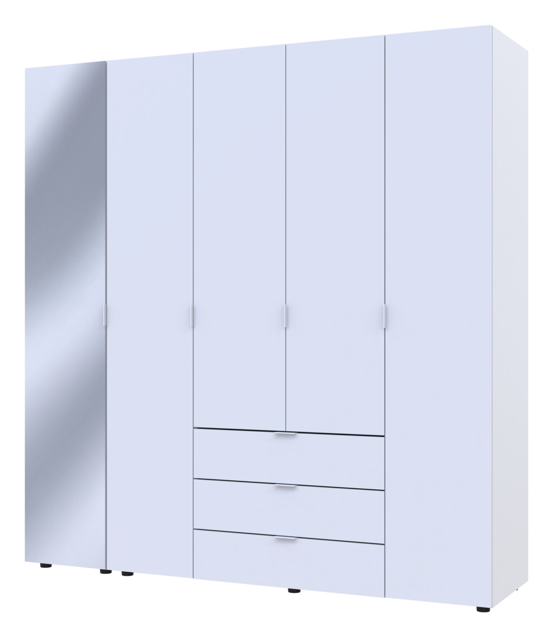 Шафа для одягу Doros Гелар Білий 4ДСП/Дзеркало 194х49.5х203.4 (42002160) 2