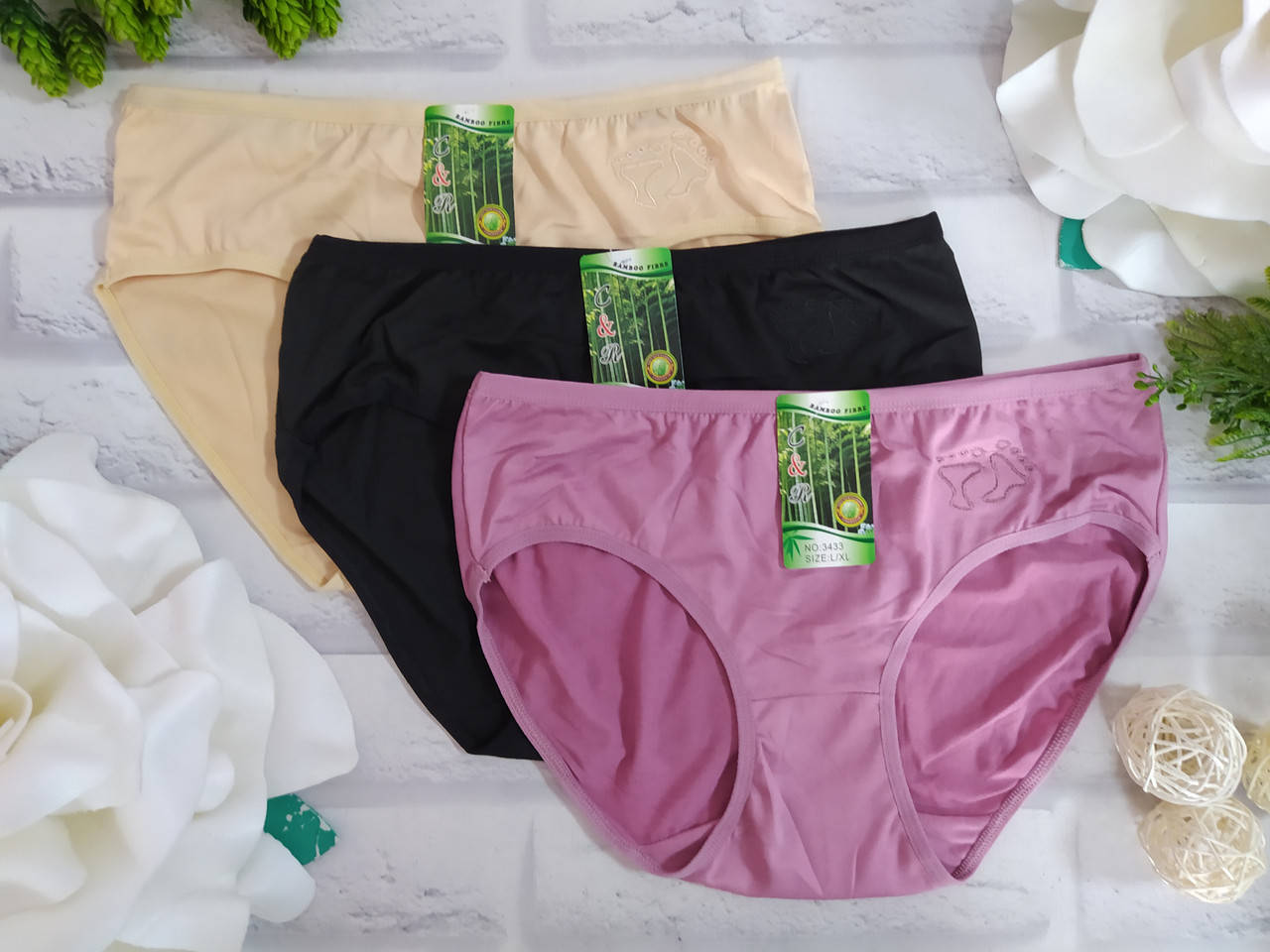 

Трусы женские L/XL 46-48 размер бамбук Timanni SК-3433, Разные цвета