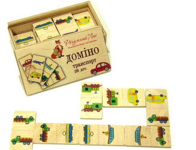 

Деревянная игрушка Домино Транспорт