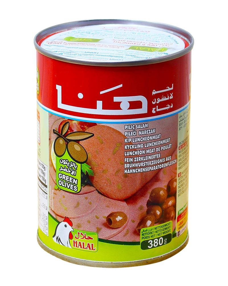 

Консерва Колбаса куриная с оливками Hana, 380 г