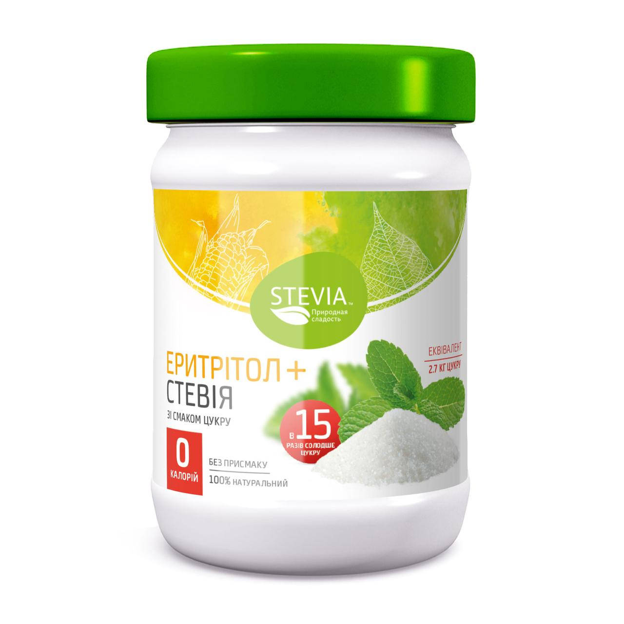 

Замінник цукру ТМ STEVIA + еритрітол, 180г