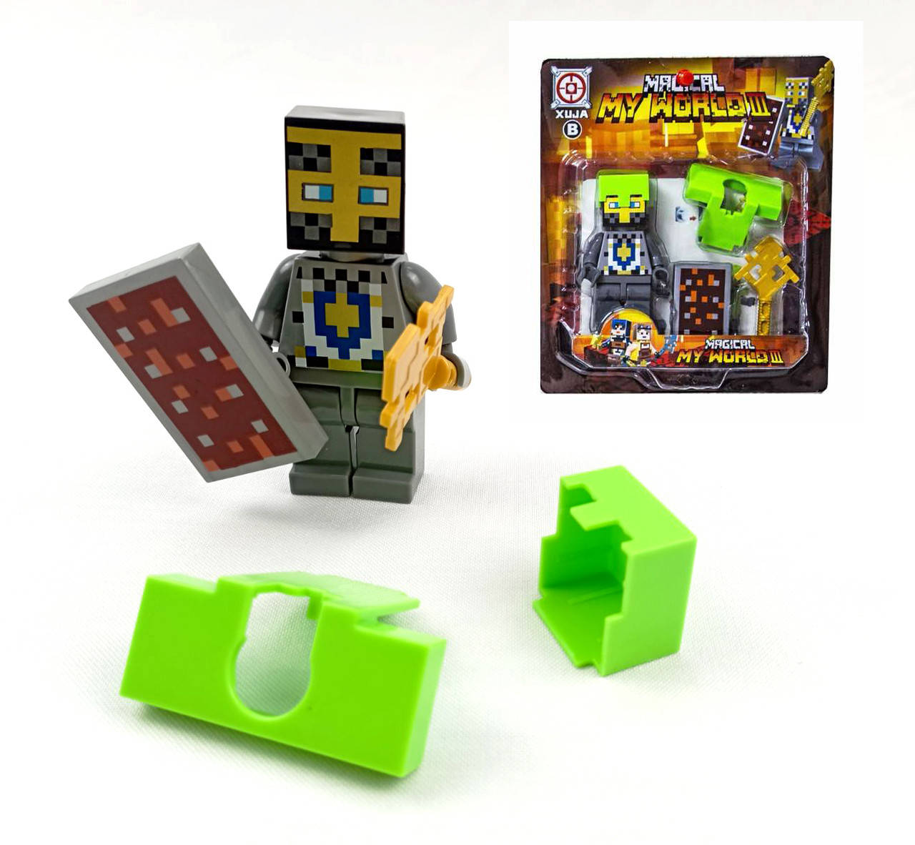 

Фигурка МАЙНКРАФТ в Блистере , с Оружием и Броней ( MINECRAFT ) Blister 80973-1