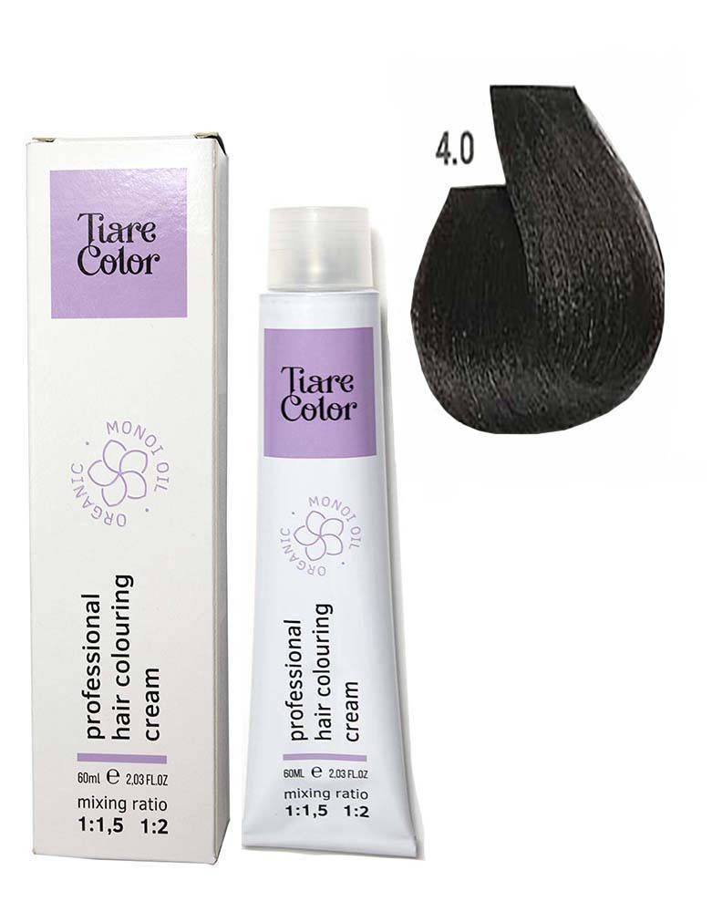 

Крем-краска для волос Tiare Color №4.0 Brown 60 мл (12494Qu)