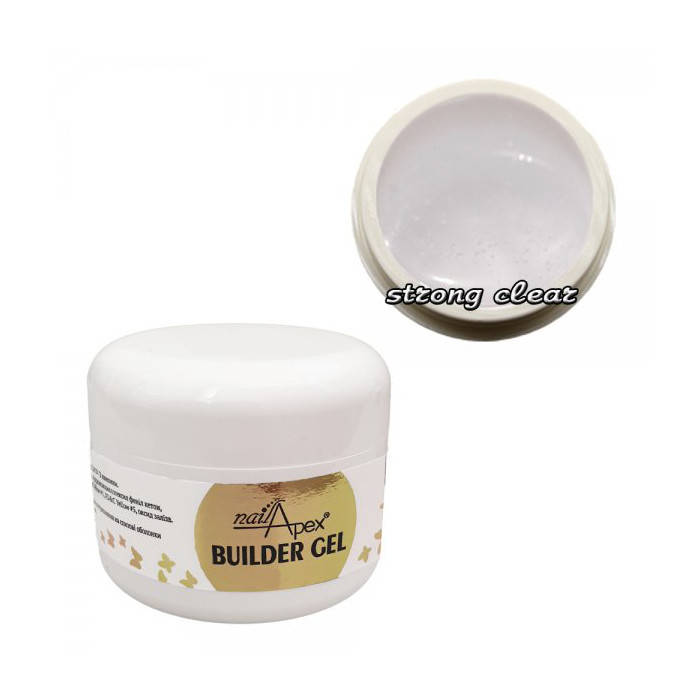 

Nailapex Strong Clear Builder Gel - гель для наращивания без опила прозрачный, 30 мл