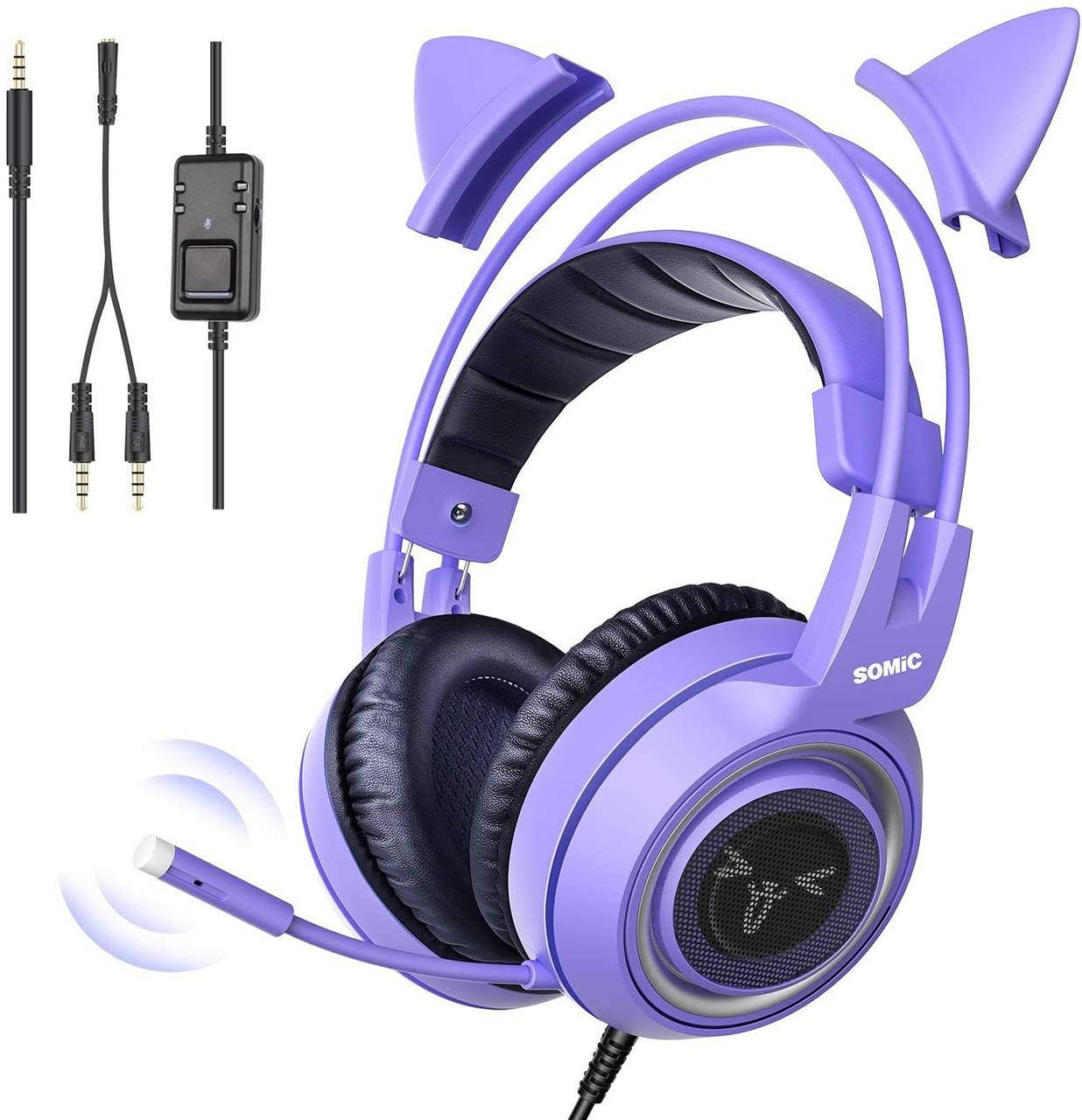 

Наушники SOMIC G951S игровая стереогарнитура с микрофоном, Фиолетовый
