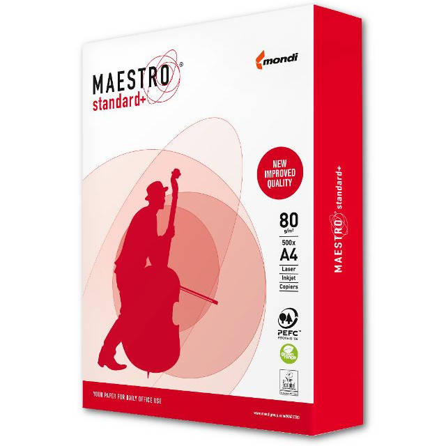 

Бумага офисная Maestro Standard Plus A4 80 г/м, Белый