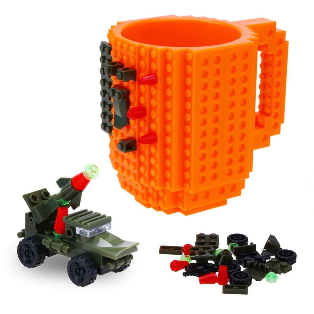 

Кружка лего - чашка конструктор в стиле LEGO 350 мл оранжевая, Оранжевый