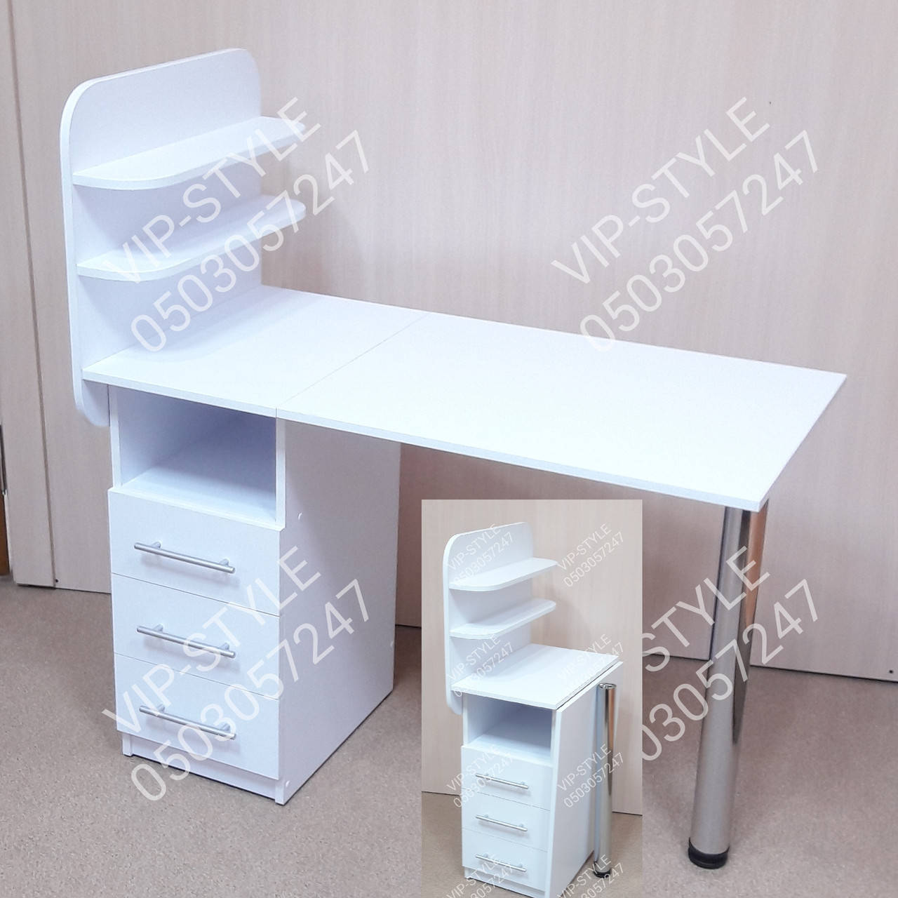 

Стол маникюрный. 105*55 высота 73 см., Белый