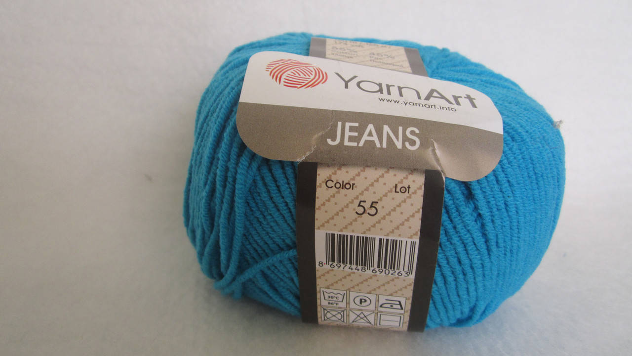 

Пряжа YartArt Jeans, цвет - бирюза., Бирюзовый