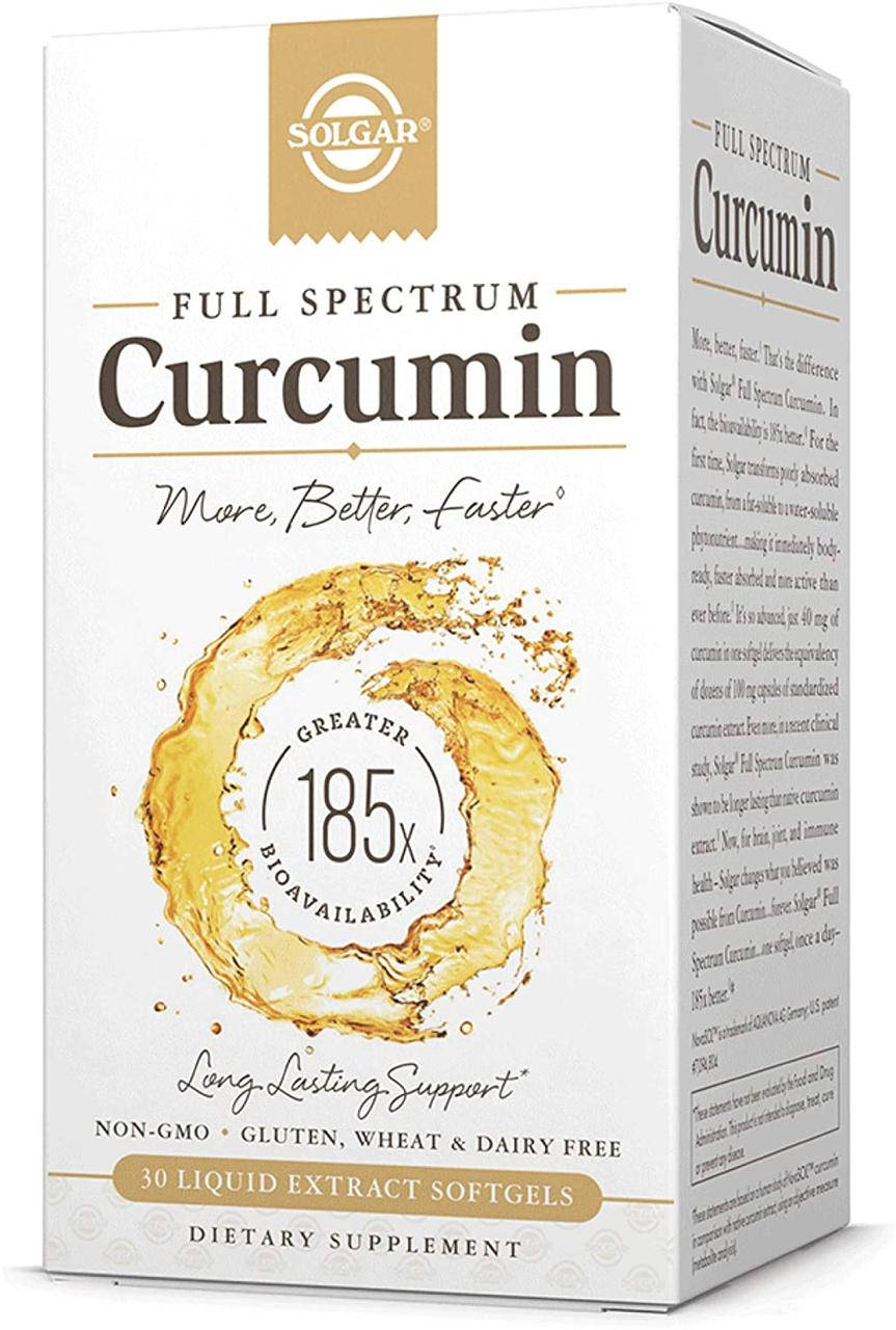 

Соглар куркумин Solgar Full Spectrum Curcumin 30 гелевых капсул