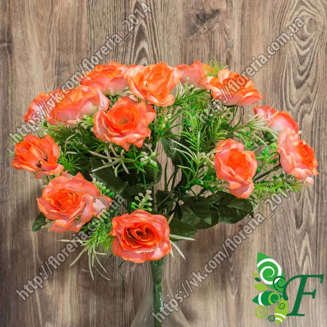 

Букет Розочка с мимозой персиковый